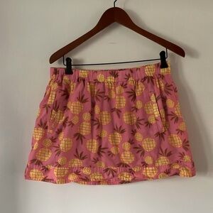 J crew cotton mini skirt sz M Pineapple Print Pink Skirt